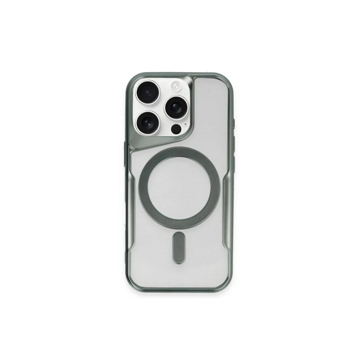 Mey İthalat®  iPhone 11 Pro Max Kılıf Boyi Magsafe Silikon Kapak - Yeşil