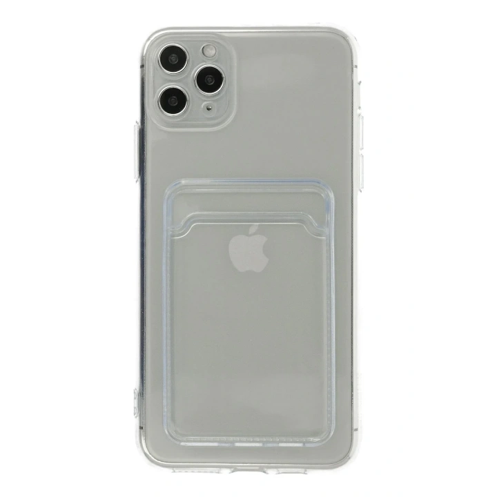 Mey İthalat®  iPhone 11 Pro Max Kılıf Kart Şeffaf Silikon - Şeffaf