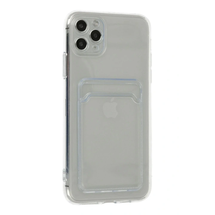 Mey İthalat®  iPhone 11 Pro Max Kılıf Kart Şeffaf Silikon - Şeffaf