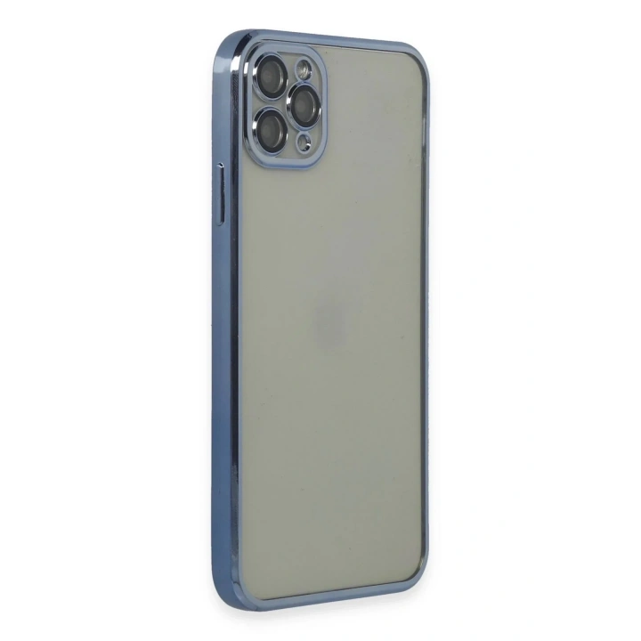 Mey İthalat®  iPhone 11 Pro Max Kılıf  Lensli Silikon - Açık Mavi