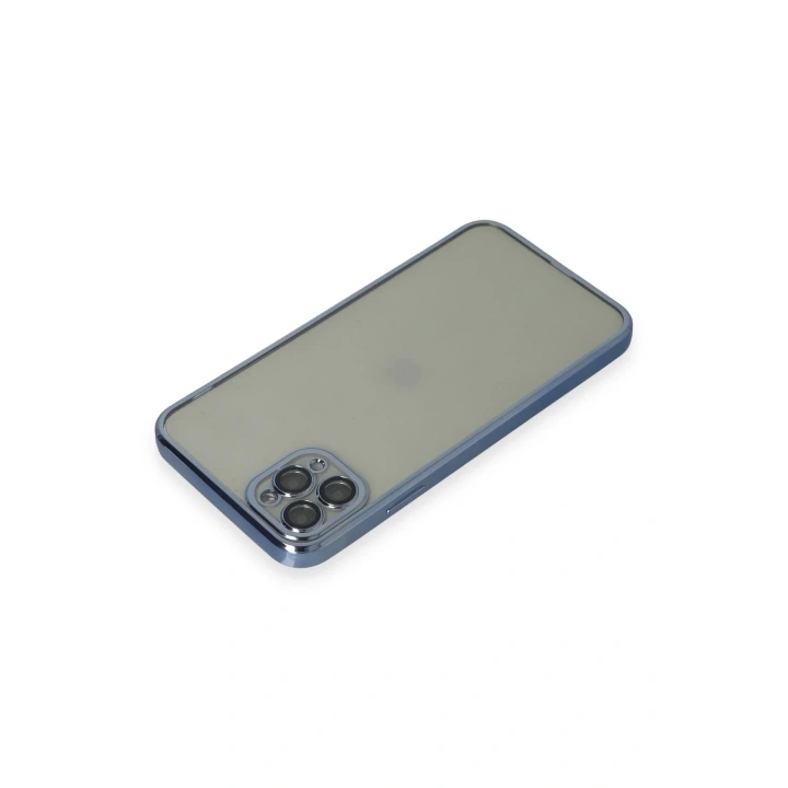 Mey İthalat®  iPhone 11 Pro Max Kılıf  Lensli Silikon - Açık Mavi