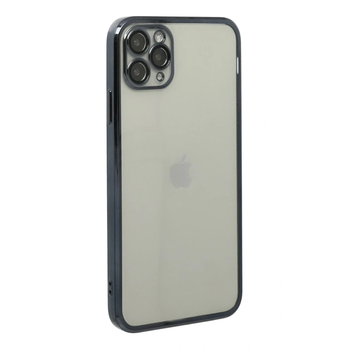 Mey İthalat®  iPhone 11 Pro Max Kılıf  Lensli Silikon - Siyah