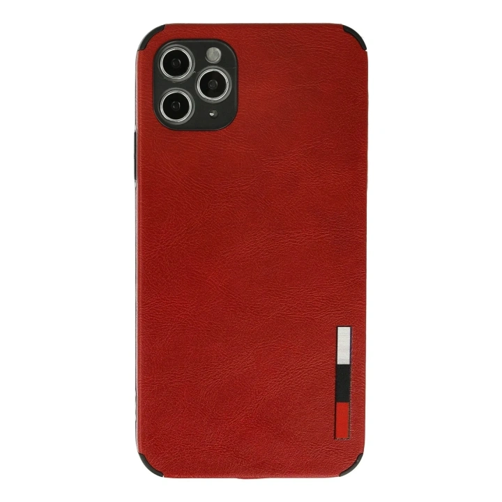 Mey İthalat®  iPhone 11 Pro Max Kılıf Loop Deri Silikon - Kırmızı