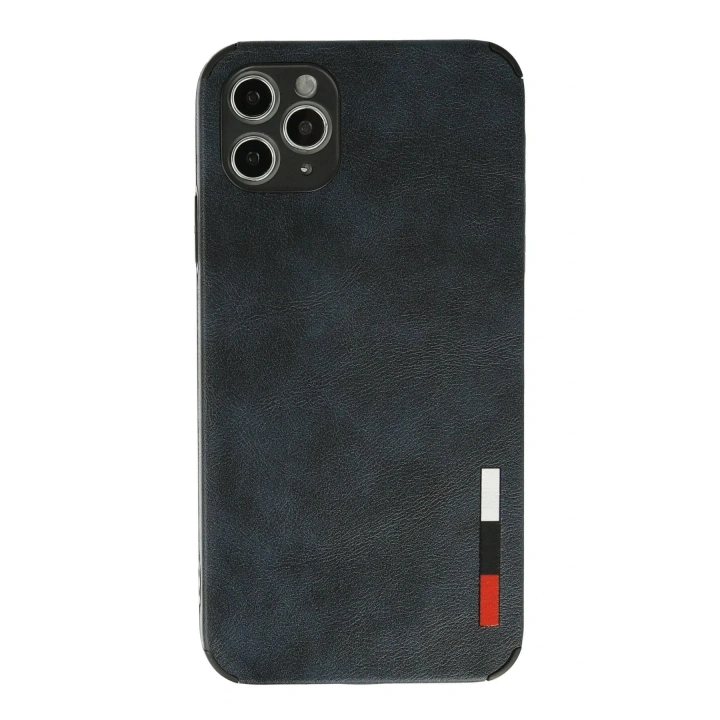 Mey İthalat®  iPhone 11 Pro Max Kılıf Loop Deri Silikon - Lacivert