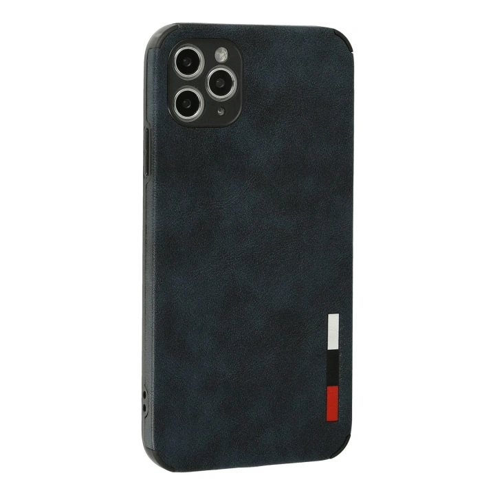 Mey İthalat®  iPhone 11 Pro Max Kılıf Loop Deri Silikon - Lacivert