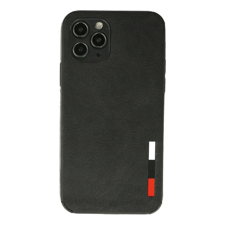 Mey İthalat®  iPhone 11 Pro Max Kılıf Loop Deri Silikon - Siyah