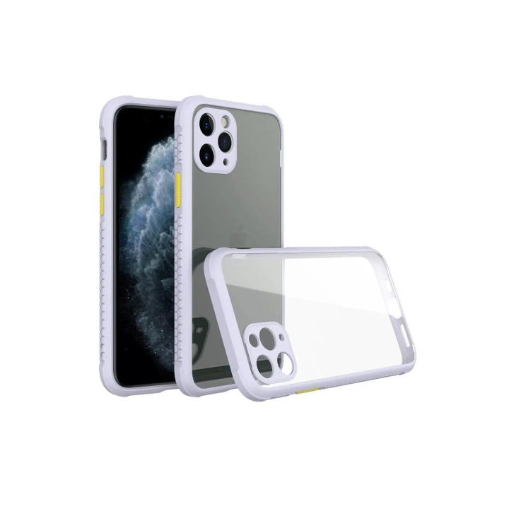 Mey İthalat®  iPhone 11 Pro Max Kılıf Miami Şeffaf Silikon - Lila