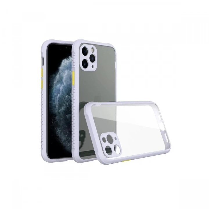 Mey İthalat®  iPhone 11 Pro Max Kılıf Miami Şeffaf Silikon - Lila