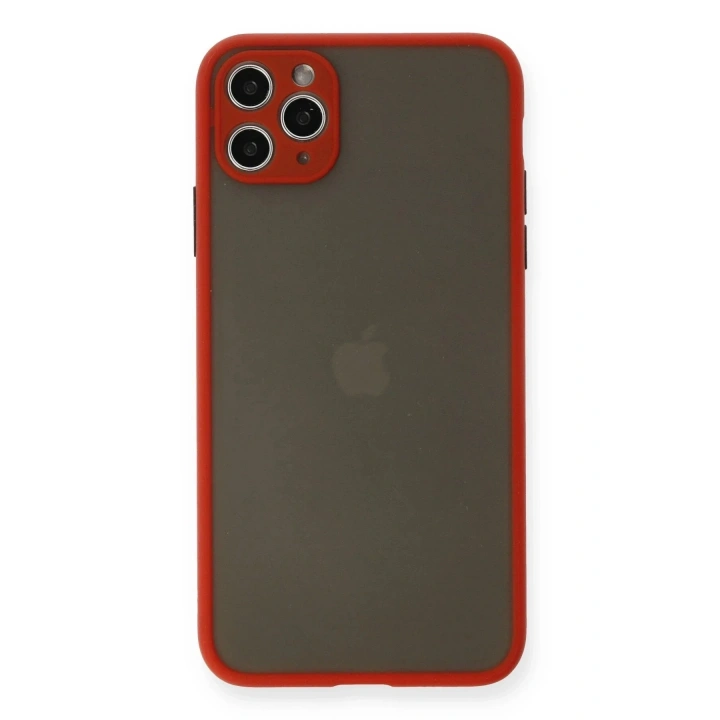 Mey İthalat®  iPhone 11 Pro Max Kılıf Montreal Silikon Kapak - Kırmızı