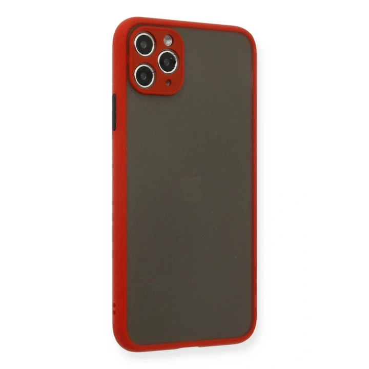 Mey İthalat®  iPhone 11 Pro Max Kılıf Montreal Silikon Kapak - Kırmızı