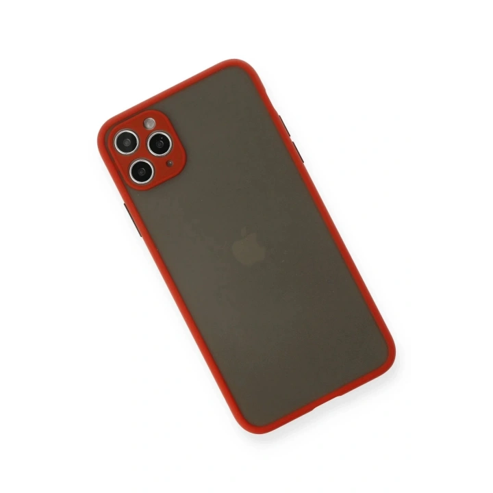 Mey İthalat®  iPhone 11 Pro Max Kılıf Montreal Silikon Kapak - Kırmızı