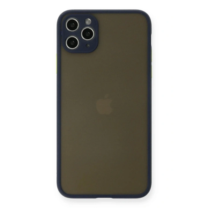 Mey İthalat®  iPhone 11 Pro Max Kılıf Montreal Silikon Kapak - Lacivert