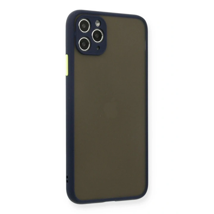 Mey İthalat®  iPhone 11 Pro Max Kılıf Montreal Silikon Kapak - Lacivert