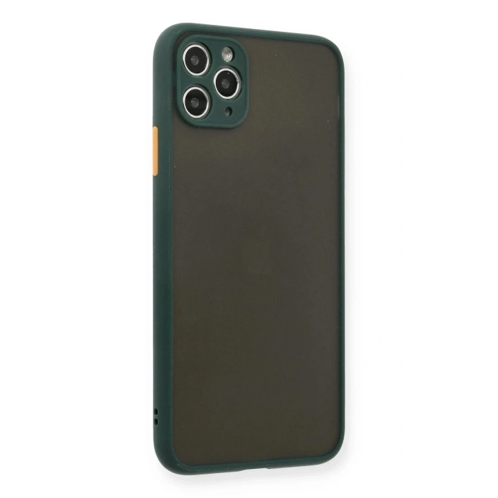 Mey İthalat®  iPhone 11 Pro Max Kılıf Montreal Silikon Kapak - Yeşil
