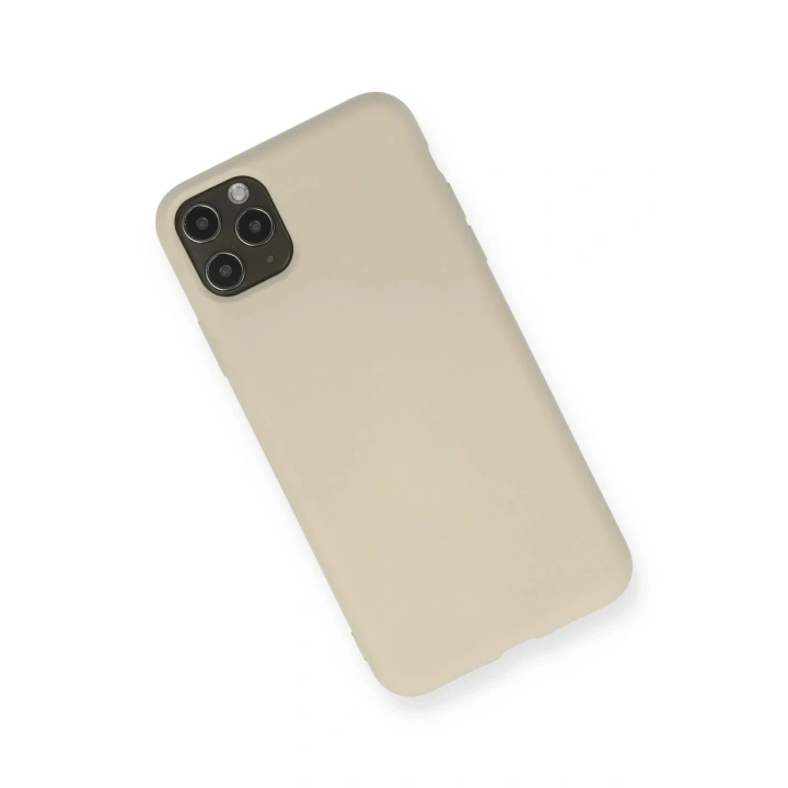 Mey İthalat®  iPhone 11 Pro Max Kılıf Nano içi Kadife Silikon - Bej