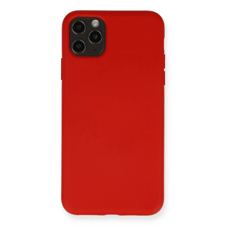 Mey İthalat®  iPhone 11 Pro Max Kılıf Nano içi Kadife Silikon - Kırmızı