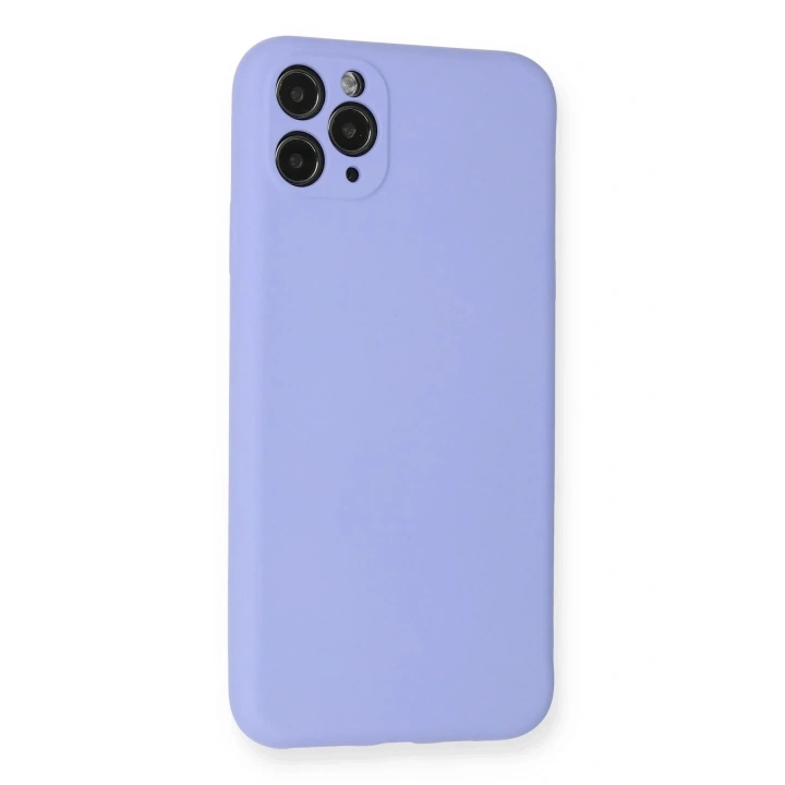 Mey İthalat®  iPhone 11 Pro Max Kılıf Nano içi Kadife Silikon - Lila