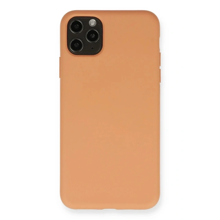 Mey İthalat®  iPhone 11 Pro Max Kılıf Nano içi Kadife Silikon - Mat Turuncu