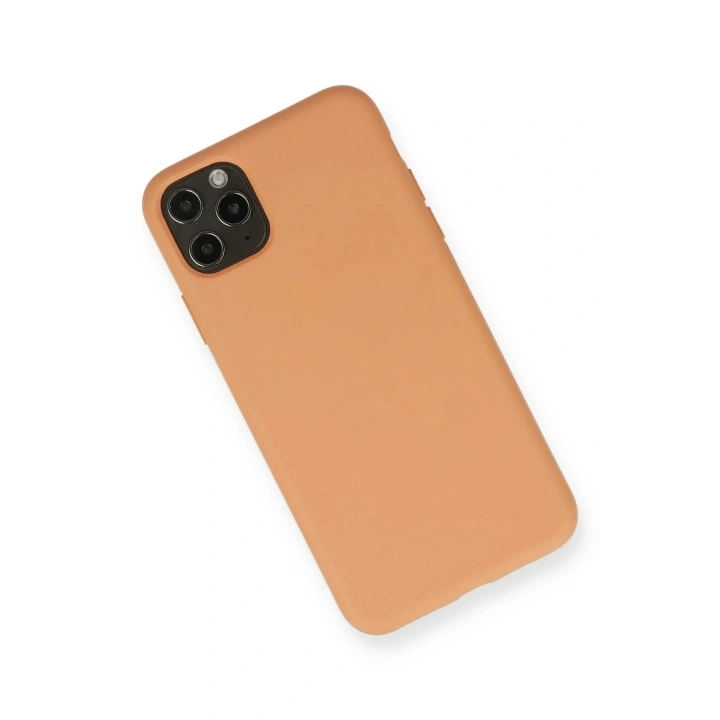 Mey İthalat®  iPhone 11 Pro Max Kılıf Nano içi Kadife Silikon - Mat Turuncu