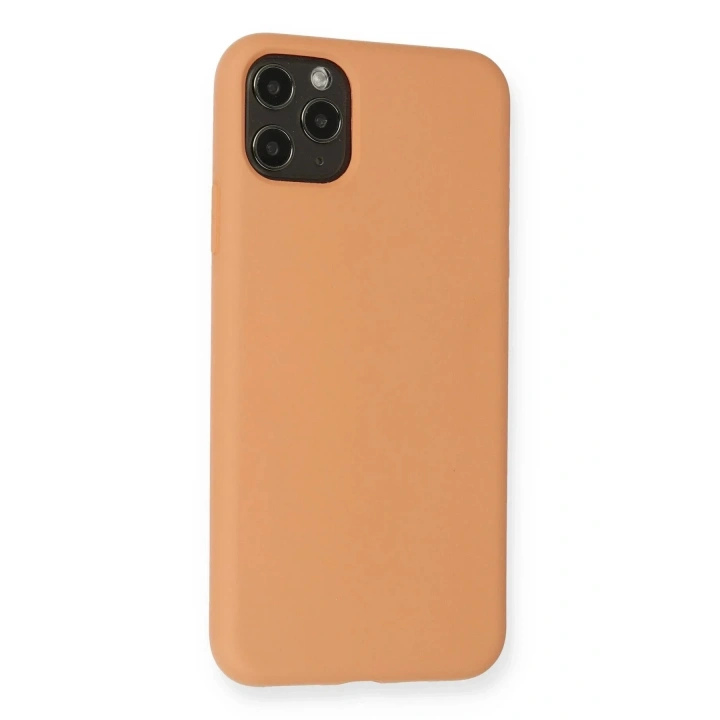 Mey İthalat®  iPhone 11 Pro Max Kılıf Nano içi Kadife Silikon - Mat Turuncu