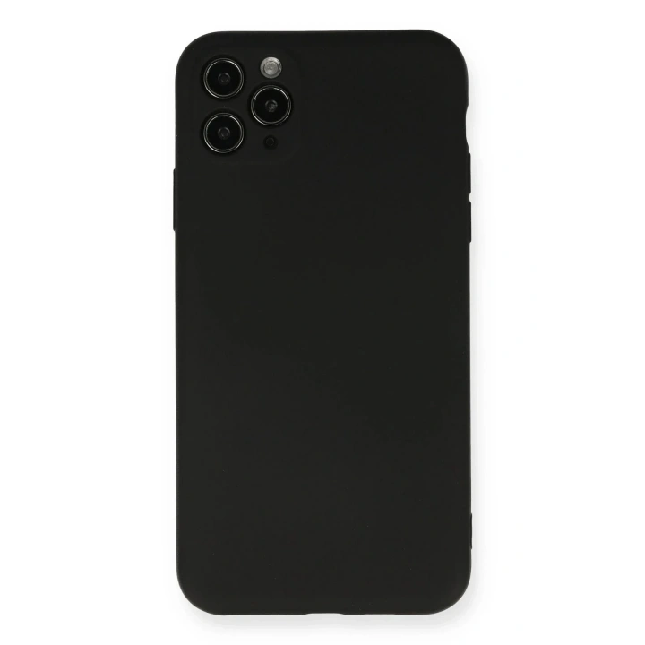 Mey İthalat®  iPhone 11 Pro Max Kılıf Nano içi Kadife Silikon - Siyah