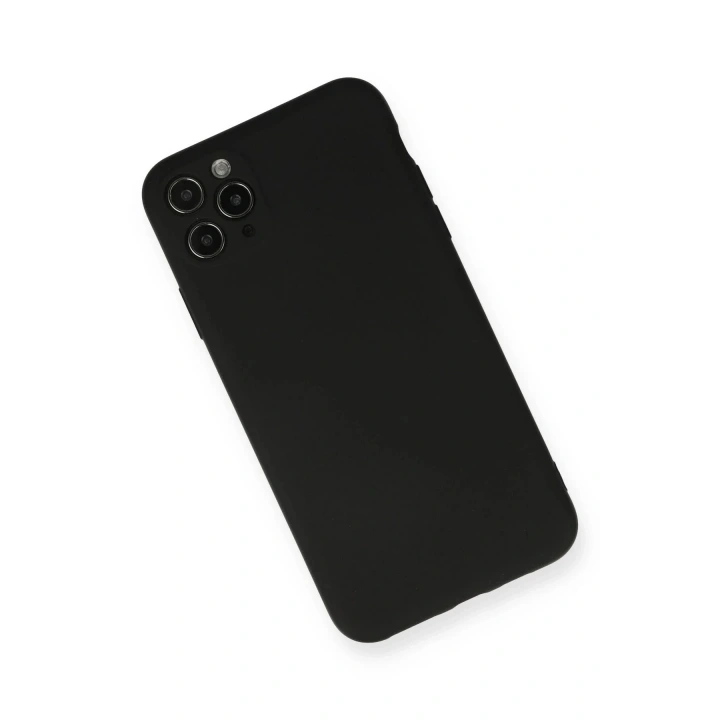 Mey İthalat®  iPhone 11 Pro Max Kılıf Nano içi Kadife Silikon - Siyah