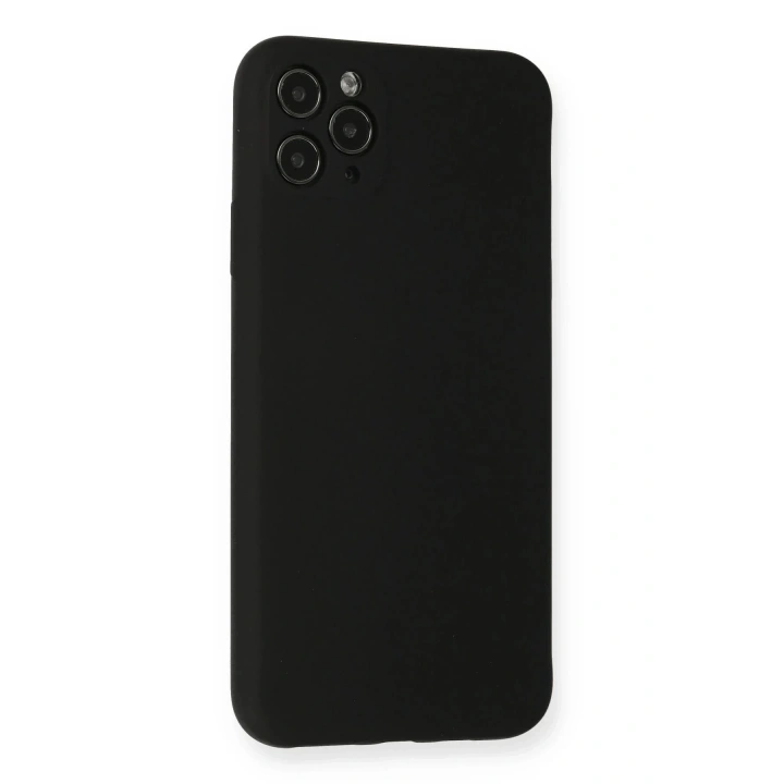 Mey İthalat®  iPhone 11 Pro Max Kılıf Nano içi Kadife Silikon - Siyah