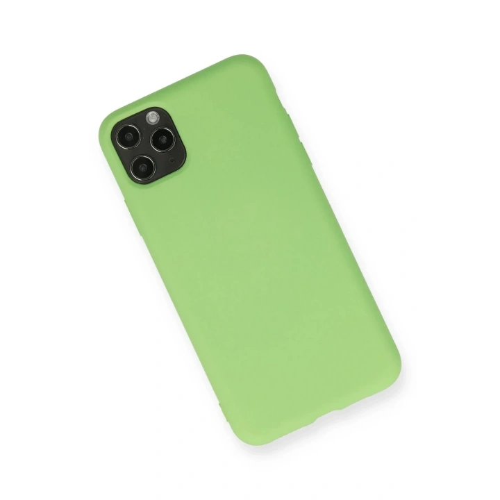 Mey İthalat®  iPhone 11 Pro Max Kılıf Nano içi Kadife Silikon - Yeşil