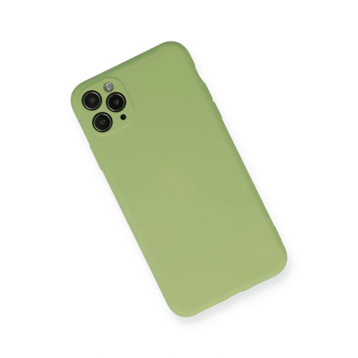 Mey İthalat®  iPhone 11 Pro Max Kılıf Nano içi Kadife Silikon- Yeşil