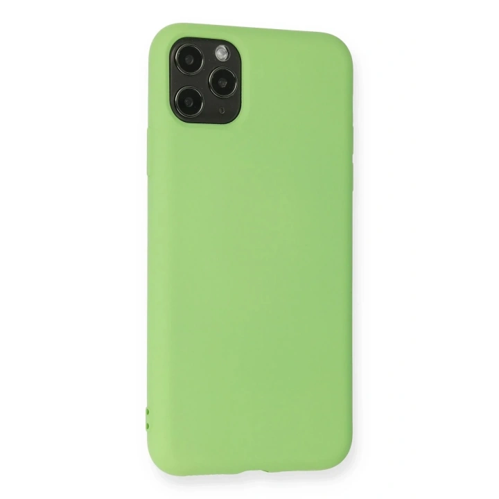 Mey İthalat®  iPhone 11 Pro Max Kılıf Nano içi Kadife Silikon - Yeşil