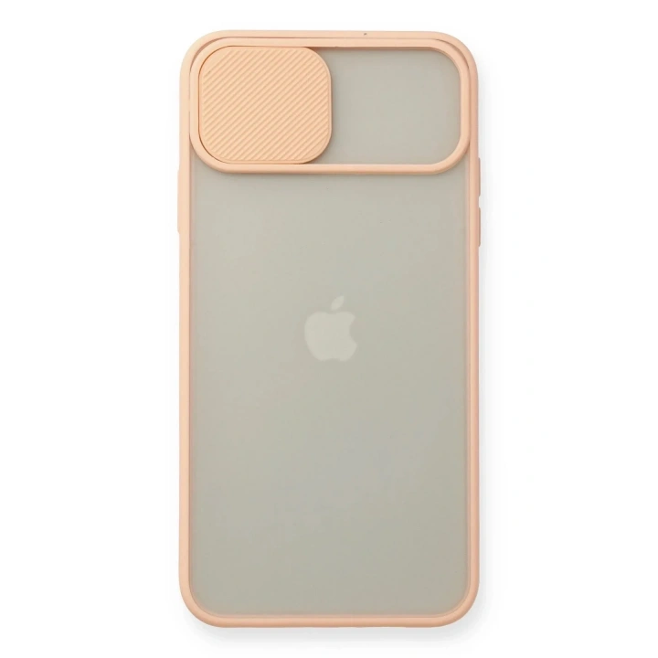 Mey İthalat®  iPhone 11 Pro Max Kılıf Palm Buzlu Kamera Sürgülü Silikon - Pembe