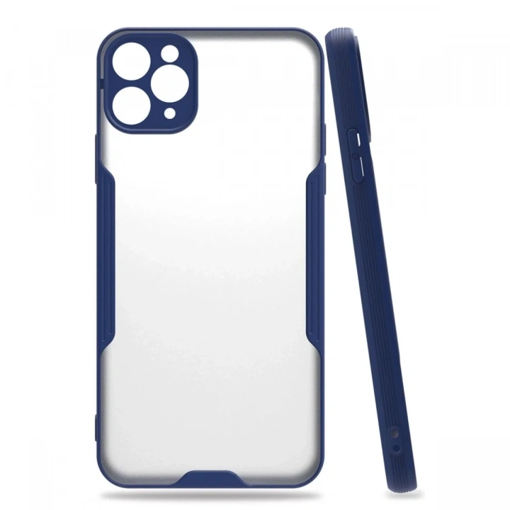 Mey İthalat®  iPhone 11 Pro Max Kılıf Platin Silikon - Lacivert