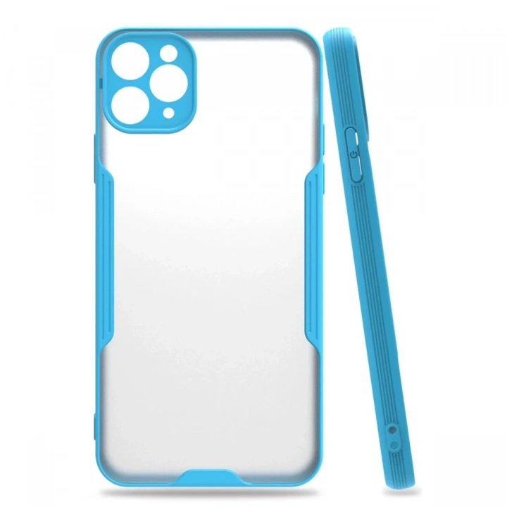 Mey İthalat®  iPhone 11 Pro Max Kılıf Platin Silikon - Mavi