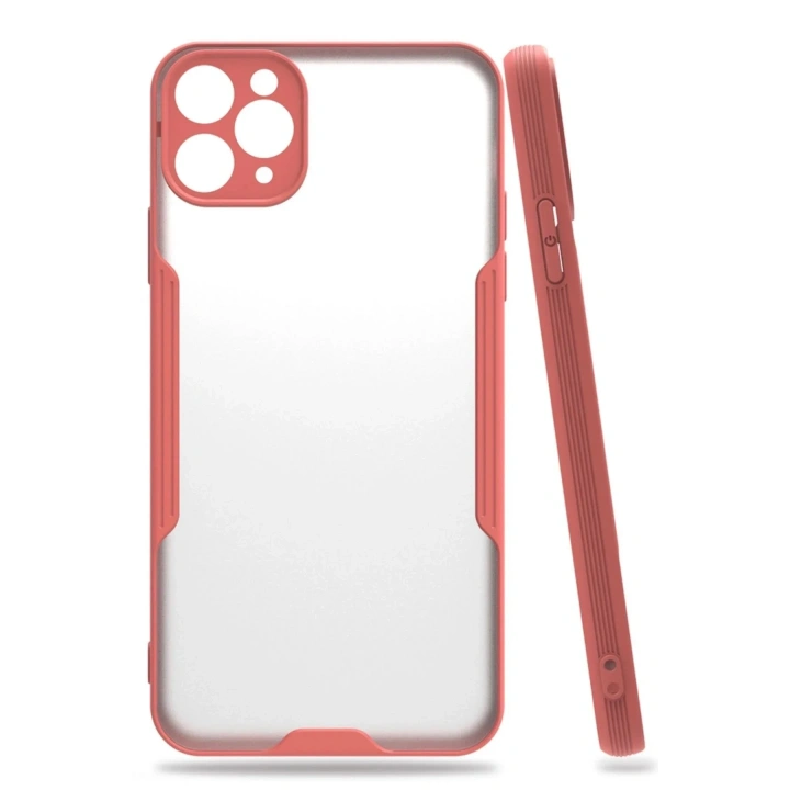 Mey İthalat®  iPhone 11 Pro Max Kılıf Platin Silikon - Pembe