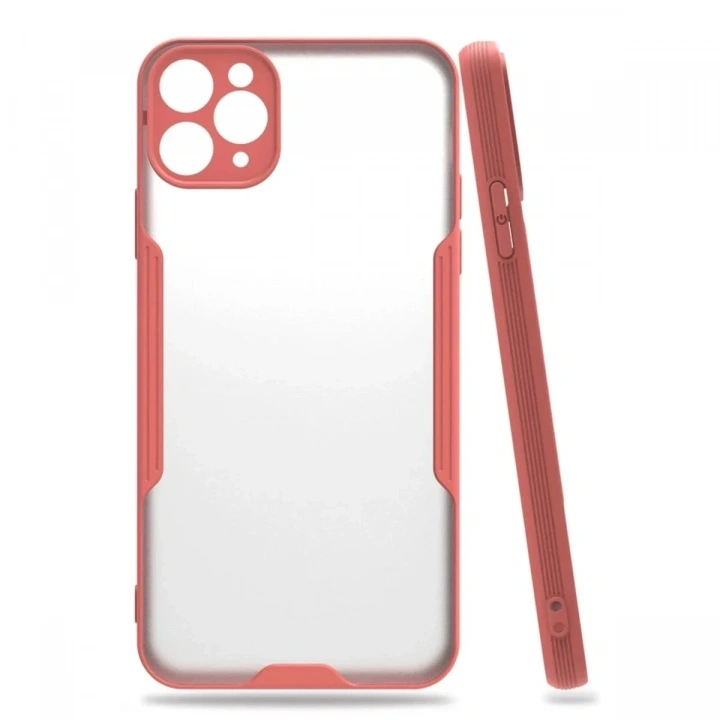 Mey İthalat®  iPhone 11 Pro Max Kılıf Platin Silikon - Pembe