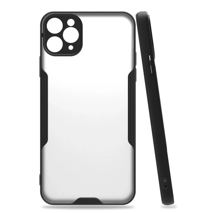 Mey İthalat®  iPhone 11 Pro Max Kılıf Platin Silikon - Siyah