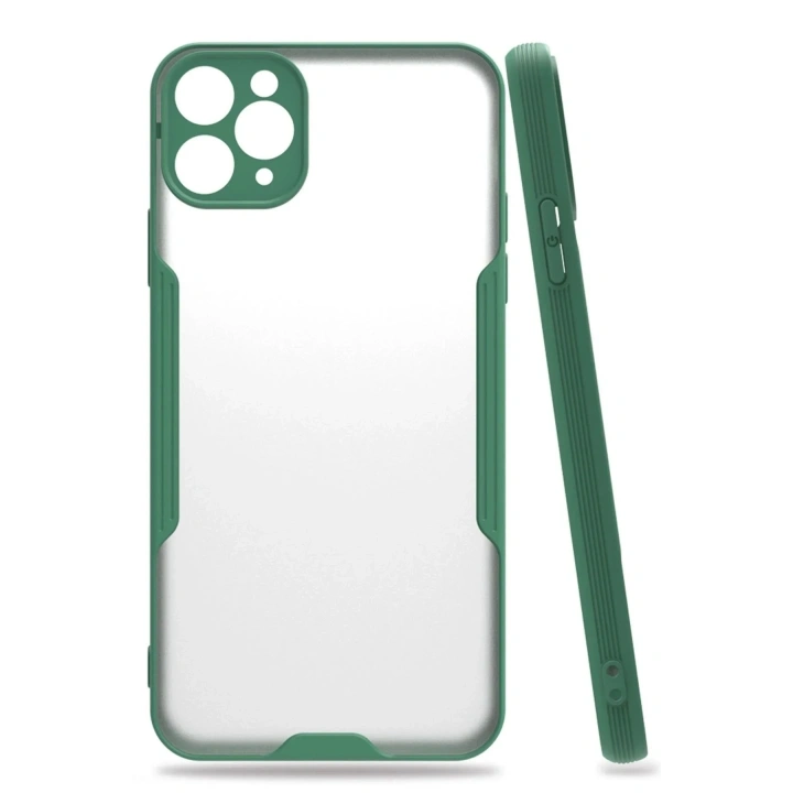 Mey İthalat®  iPhone 11 Pro Max Kılıf Platin Silikon - Yeşil