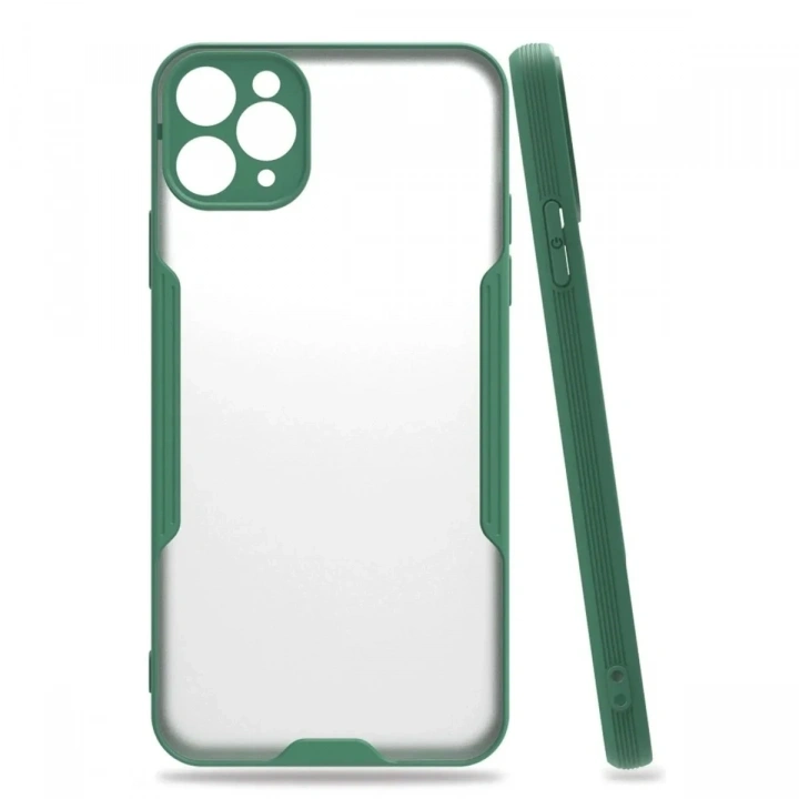 Mey İthalat®  iPhone 11 Pro Max Kılıf Platin Silikon - Yeşil