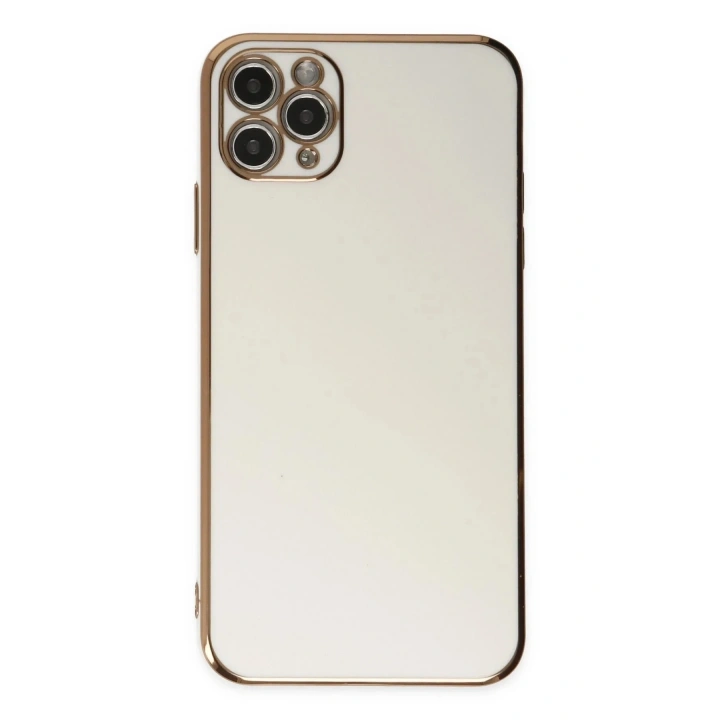 Mey İthalat®  iPhone 11 Pro Max Kılıf Volet Silikon - Beyaz