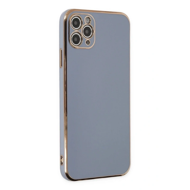 Mey İthalat®  iPhone 11 Pro Max Kılıf Volet Silikon - Mavi