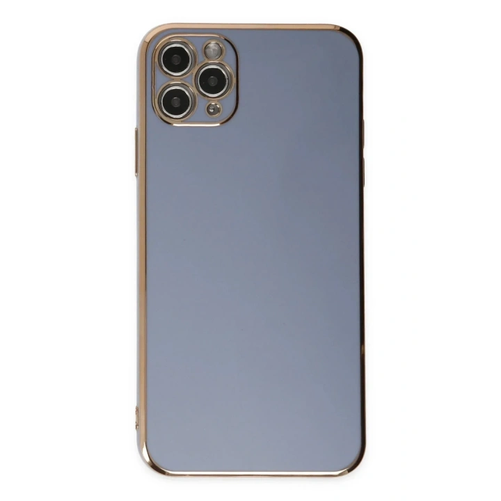 Mey İthalat®  iPhone 11 Pro Max Kılıf Volet Silikon - Mavi