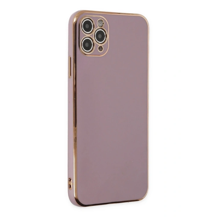 Mey İthalat®  iPhone 11 Pro Max Kılıf Volet Silikon - Mor