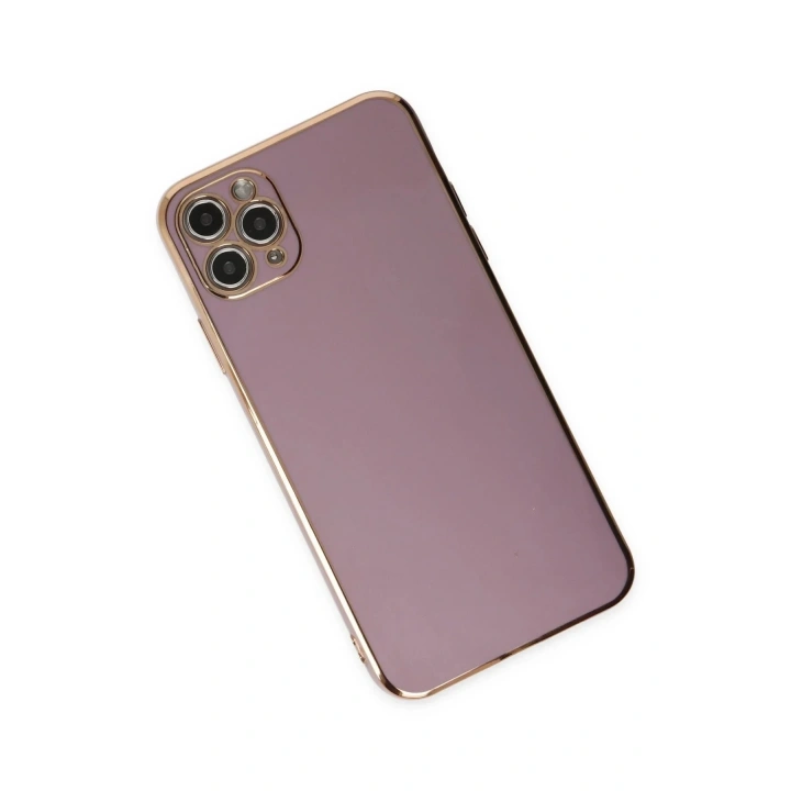 Mey İthalat®  iPhone 11 Pro Max Kılıf Volet Silikon - Mor