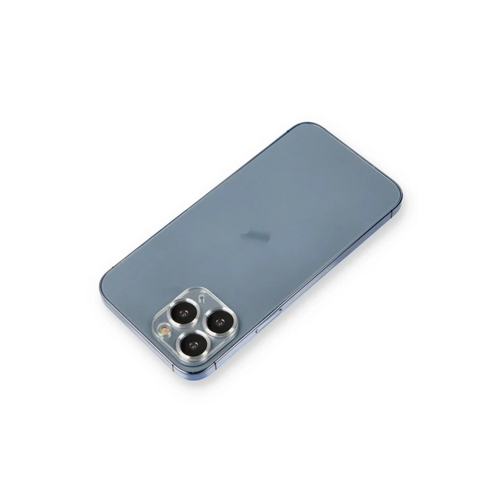 Mey İthalat®  iPhone 11 Pro Max Metal Kamera Lens Koruma Cam - Gümüş