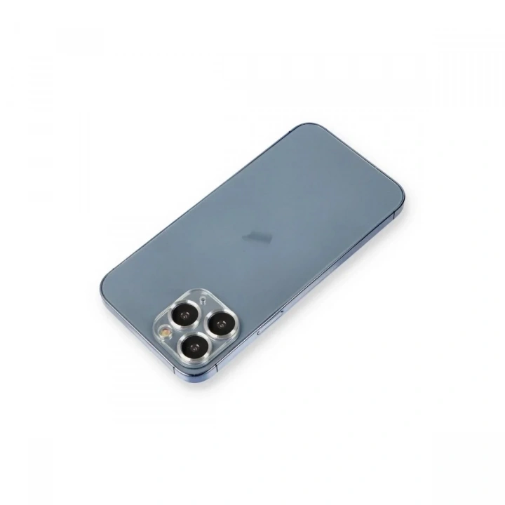 Mey İthalat®  iPhone 11 Pro Max Metal Kamera Lens Koruma Cam - Gümüş