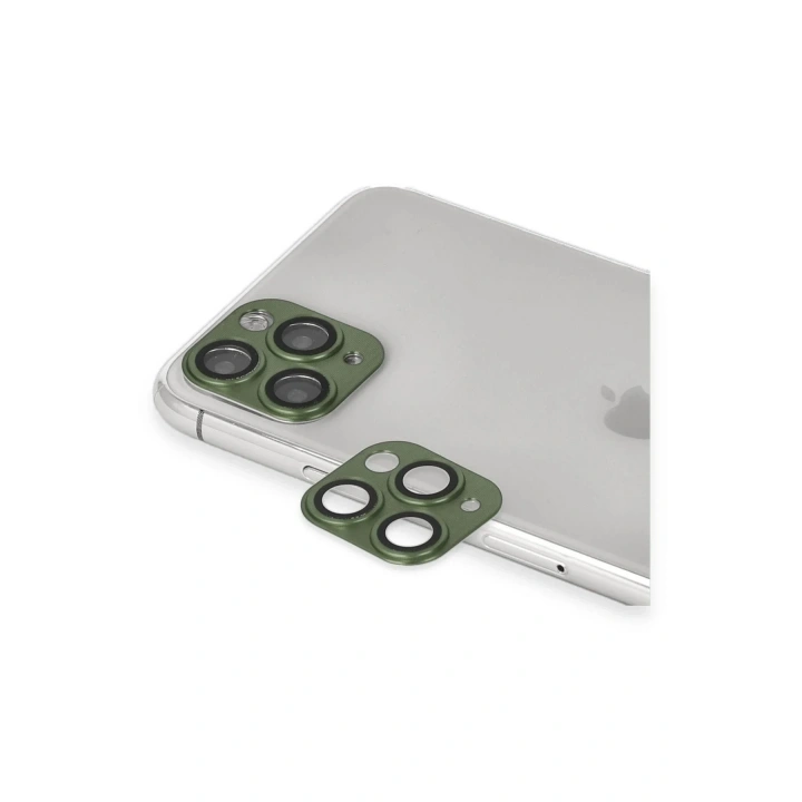 Mey İthalat®  iPhone 11 Pro Max Pers Alüminyum Kamera Lens - Yeşil