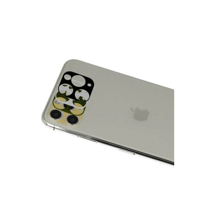 Mey İthalat®  iPhone 11 Pro Max Rainbow Kamera Lens Koruma Cam - Gold