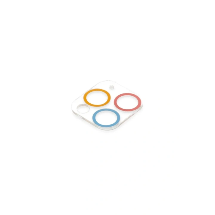 Mey İthalat®  iPhone 11 Pro Max Renkli Kamera Lens Koruma Cam - Pembe-Mavi