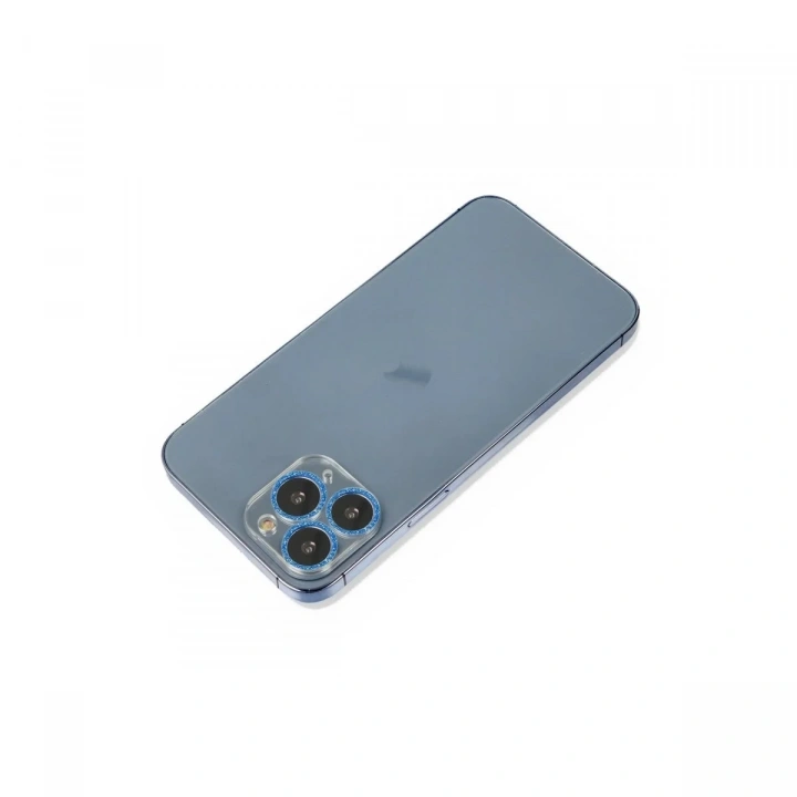 Mey İthalat®  iPhone 11 Pro Max Shine Kamera Lens Koruma Cam - Mavi