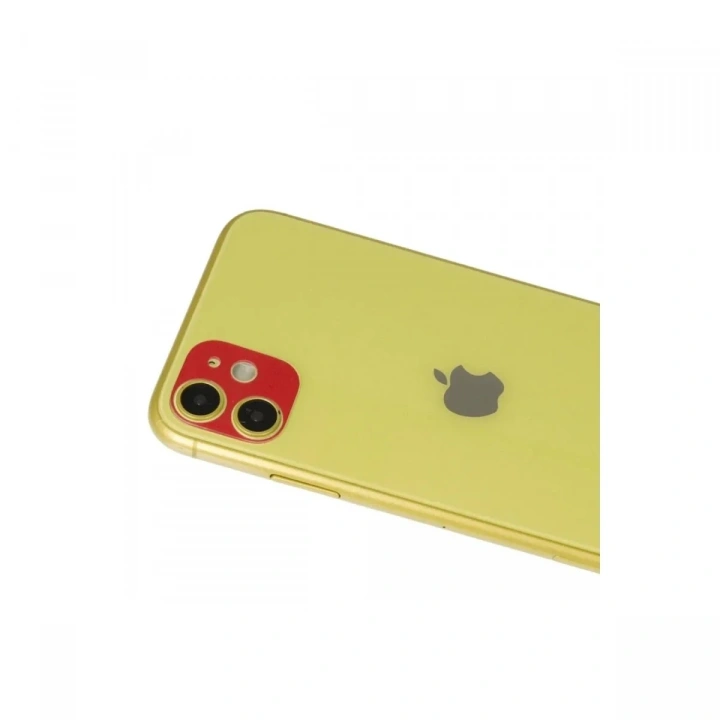 Mey İthalat®  iPhone 11 Rainbow Kamera Lens Koruma Cam - Kırmızı